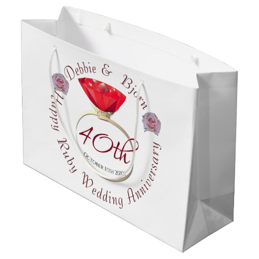 40e Jubileum Ruby Groot Cadeauzakje (Achterkant Gekanteld)