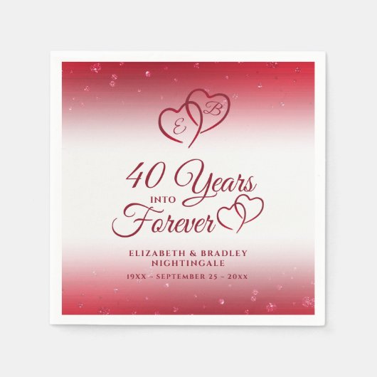 40e Jubileum Ruby Heart 40 JAAR IN FOREVER Servet (Voorkant)