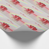 40e Jubileum Ruby Hearts Cadeaupapier (Hoek)