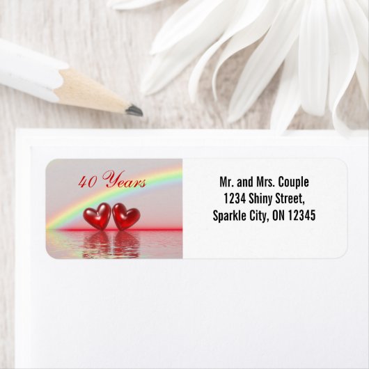 40e Jubileum Ruby Hearts Etiket (Insitu)