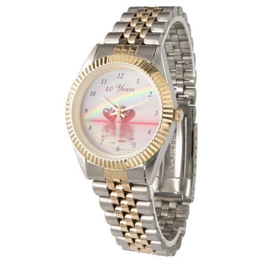 40e Jubileum Ruby Hearts Horloge (Gekanteld)