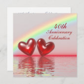 40e Jubileum Ruby Hearts Kaart (Voorkant / Achterkant)