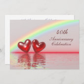 40e Jubileum Ruby Hearts Kaart (Voorkant / Achterkant)