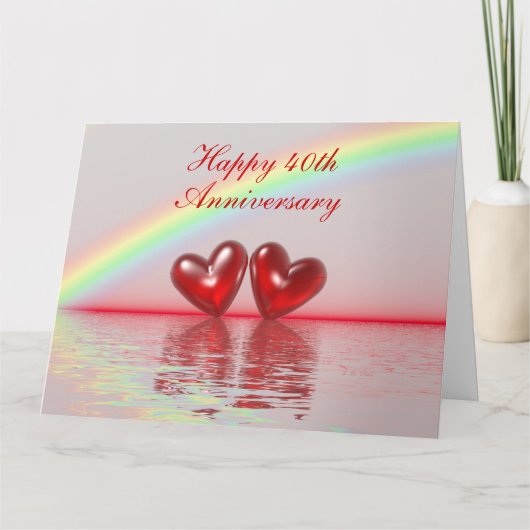 40e Jubileum Ruby Hearts Kaart (Voorkant)