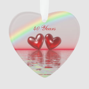 40e Jubileum Ruby Hearts Ornament