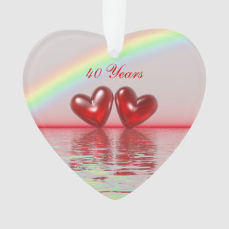 40e Jubileum Ruby Hearts Ornament