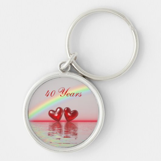 40e Jubileum Ruby Hearts Sleutelhanger (Voorkant)
