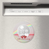 40e Jubileum Ruby Hearts voor foto Magneet (Insitu (Vaatwasser))