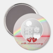 40e Jubileum Ruby Hearts voor foto Magneet (Voorkant / Achterkant)