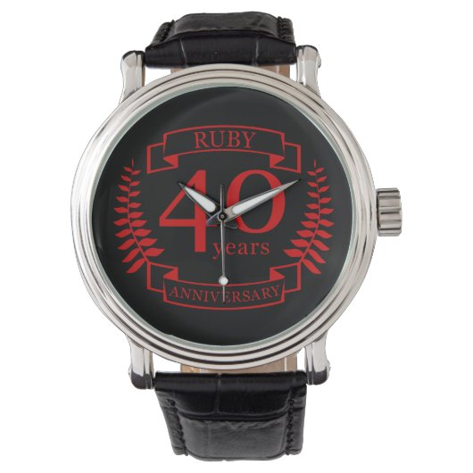 40e JUBILEUM RUBY Horloge (Voorkant)