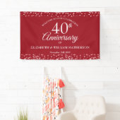 40e Jubileum Ruby Love Hearts Confetti Welkom Spandoek (Insitu)