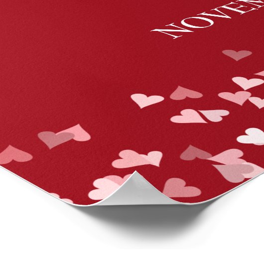 40e Jubileum Ruby Love Hearts Welcome Sign Poster (Hoek)