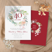 40e Jubileum Ruby Save the Date Rozen Garland Briefkaart