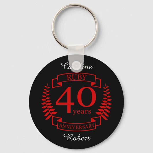 40e JUBILEUM RUBY Sleutelhanger (Voorkant)