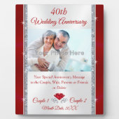 40e Jubileum Traditional Gift, Foto Plaque Fotoplaat (Voorkant)