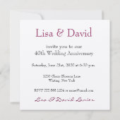 40e Jubileum Uitnodiging - PINK Rose (Achterkant)