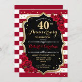 40e Jubileum Uitnodiging - Red Gold Black (Voorkant / Achterkant)