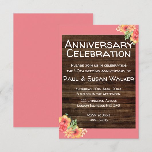 40e Jubileum Uitnodiging tot feestvieren (Voorkant / Achterkant)