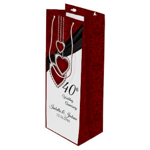 40e Jubileum van het Ruby Wedding - Wijn Cadeautas