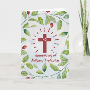 40e Jubileum van religieus beroep aan non Kaart