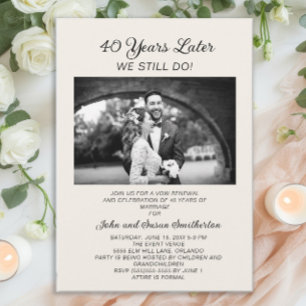 40e Jubileum Wedding Vow Vernieuwing Foto Kaart