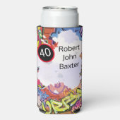 40e Mannen Birthday Bad Boy Funny Face Cut-out (Seltzer Achterkant)