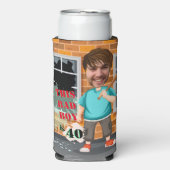 40e Mannen Birthday Bad Boy Funny Face Cut-out (Seltzer Voorkant)