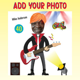 40e Mannen 🎸🤣 Rockstar Verjaardag Gitaar Funky F Cadeaupapier