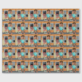 40e Man's Birthday 🎁 Grappig Slecht Jongensportre Cadeaupapier (Vlak)