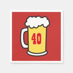 40e mijlpaal op de verjaardag van de Beer Napkins Servet