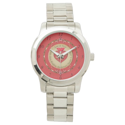 40e of 15e Ruby Jubileum wandklok Horloge (Voorkant)