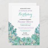 40e of elke leeftijd verjaardagsfeestje Bloemen Wi Kaart (Voorkant / Achterkant)