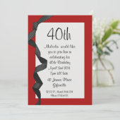 40e partij Uitnodiging zwart lint (Staand voorkant)