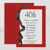 40e partij Uitnodiging zwart lint (Voorkant / Achterkant)