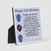 40e Poem Plaque de Papa Birthday (Recto)