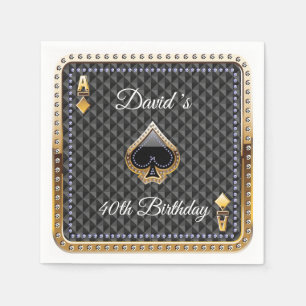 40e pokerspeelkaart Casino Birthday Napkins Servet