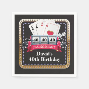 40e pokerspeelkaart Casino Birthday Napkins Servet