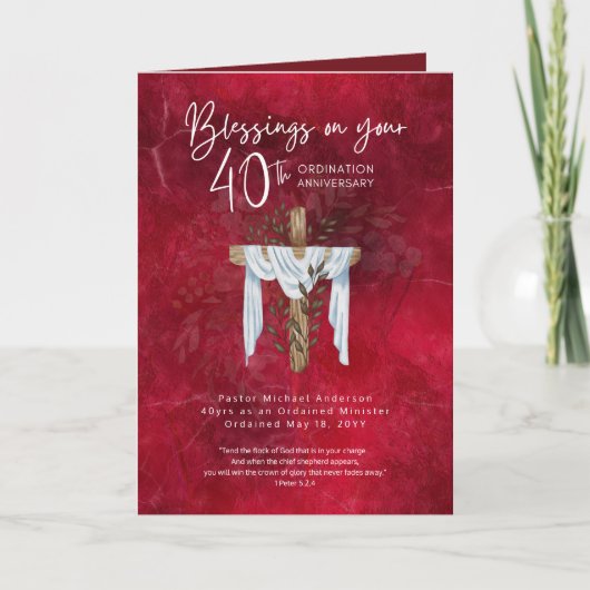 40e PRIESTERWIJDING JUBILEUM Priester Predikant Do Kaart (Voorkant)