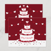 40e robijnen bruiloft taart kaart (Voorkant / Achterkant)