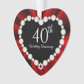 40e Robijnen Huwelijksjubileum Aandenken Ontwerp Ornament (voorkant)