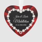 40e Robijnen Huwelijksjubileum Aandenken Ontwerp Ornament (achterkant)