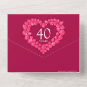 40e robijnen huwelijksjubileum geen enveloppe hart all in one uitnodiging (Achterkant)