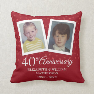 40e Robijnen Huwelijksjubileum Kinderfoto's Kussen