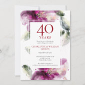 40e rubijnen huwelijksjubileum foto Lelies Bloem  Kaart (Voorkant)