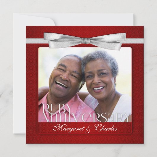 40e rubijnen jubileum aangepaste foto kaart (Voorkant)