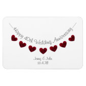 40e ruby bruiloft hartslag magneet (Horizontaal)