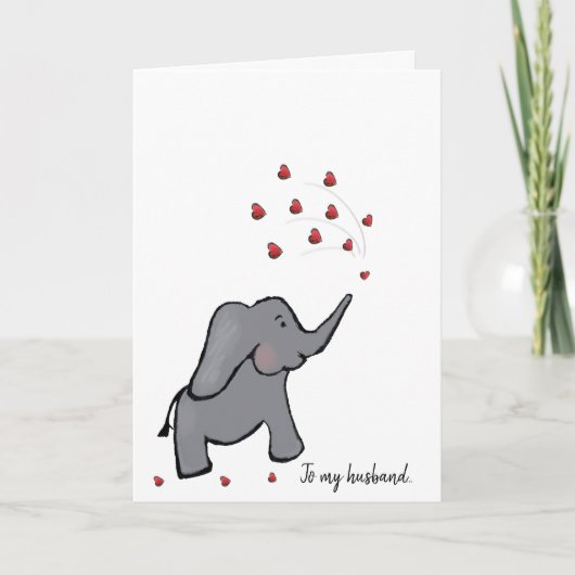 40e ruby bruiloft husban elephant card kaart (Voorkant)