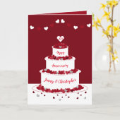 40e Ruby Bruiloft Jubileum taart kaart (Gele Bloem)