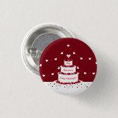 40e ruby bruiloft taart design ronde button 3,2 cm (Voorkant /achterkant)