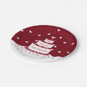 40e ruby bruiloft taart en bunting papieren bordje (Gekanteld)